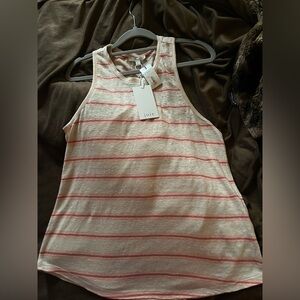 Joie Rayson 100% Linen Striped Racerback Tank NWT